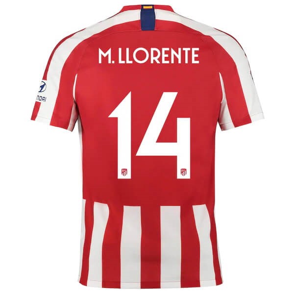 Tailandia Camiseta Atletico Madrid NO.14 M.Llorente 2019-2020 Rojo